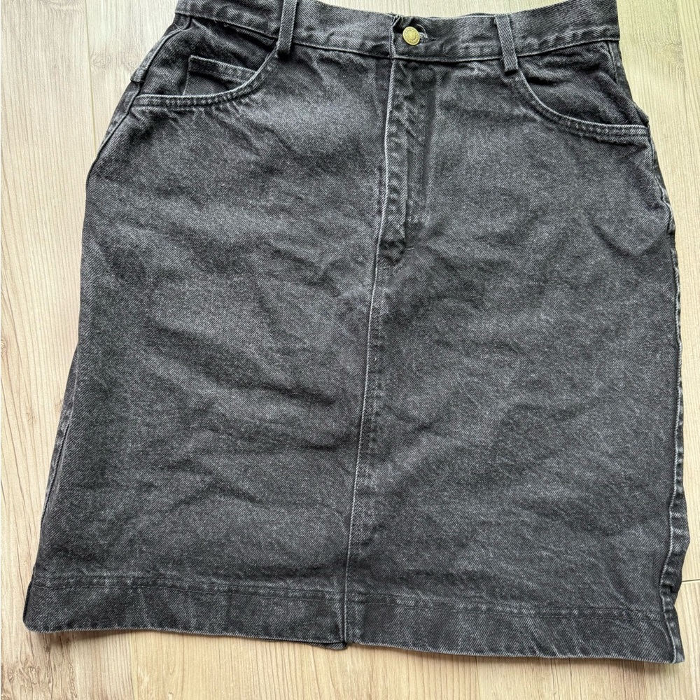 Vintage Melbourne Elements Women's Black Denim Pencil Skirt